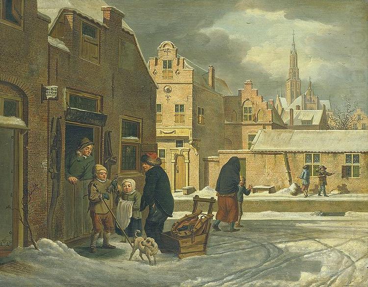 Cityscape in winter., Dirk Jan van der Laan